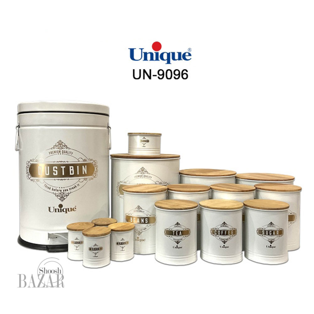 سرویس 16 پارچه الیزابت سفید طرح فونت درب بامبو یونیک کد 9096