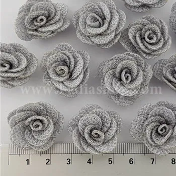 گل رز پارچه ای کوچک طوسی روشن