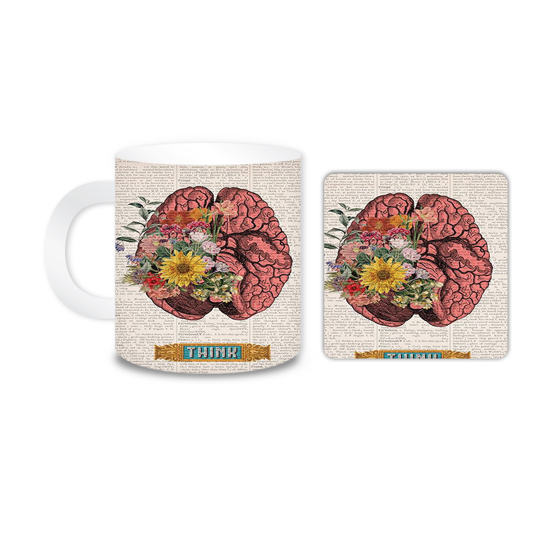 ماگ مدل مغز کد 714 به همراه زیر لیوانی