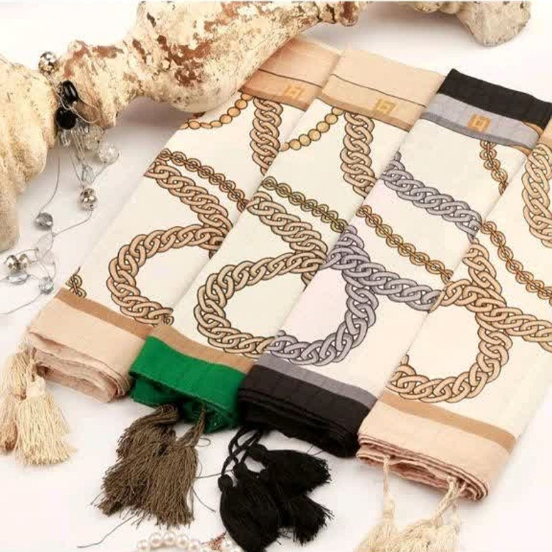 شال نخی طرح زنجیر(ارسال رایگان)