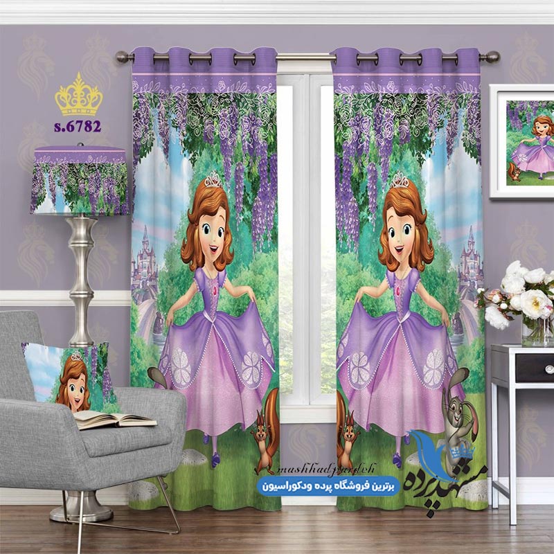 پرده پانچ کودکانه طرح دخترانه کد s-6782