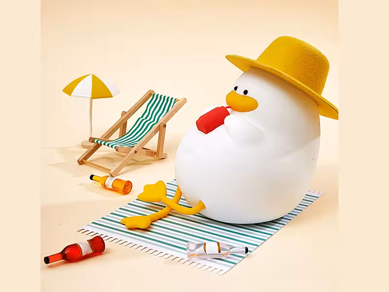 چراغ خواب رومیزی فانتزی سیلیکونی شارژی Silicone LED Duck Night Light Holiday Creative Bedroom XR-MM-L2206