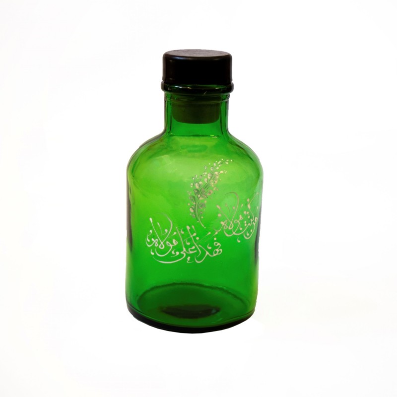 010236-شیشه ویترای سبز کوچک طرح من کنت مولاه فهذا علی مولاه 101183