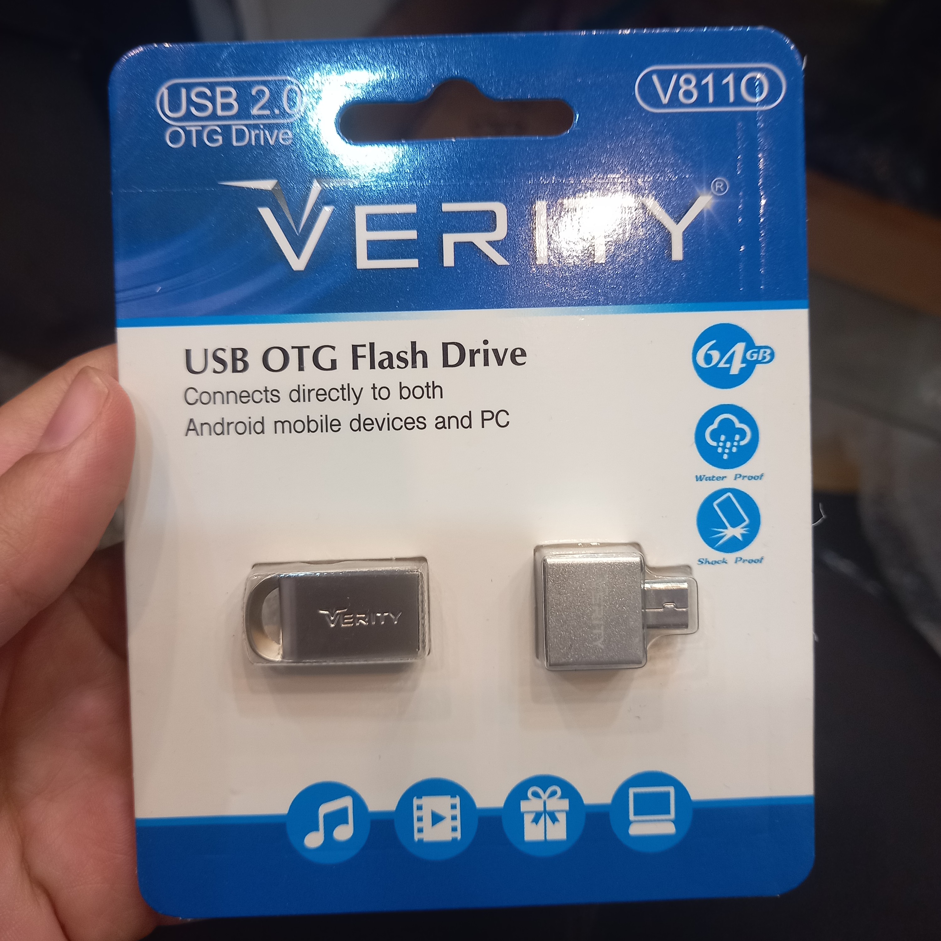 فلش 64 گیگ وریتی به همراه otg مادام العمر 