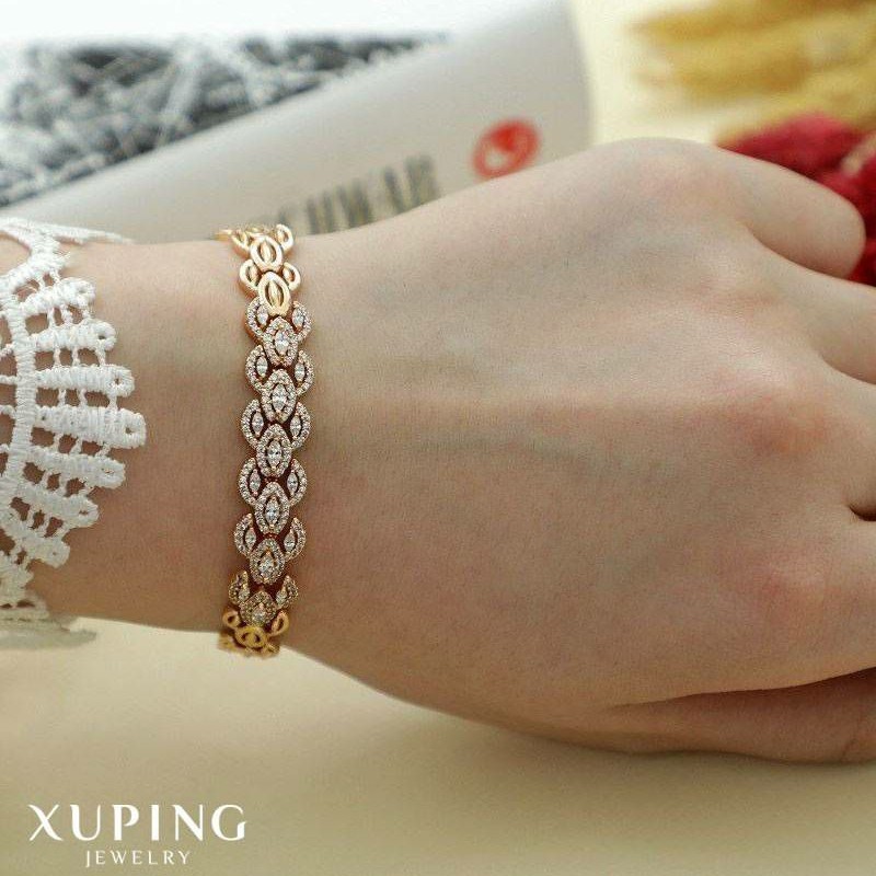 دستبند گندمی نگین دار برندژوپینگ