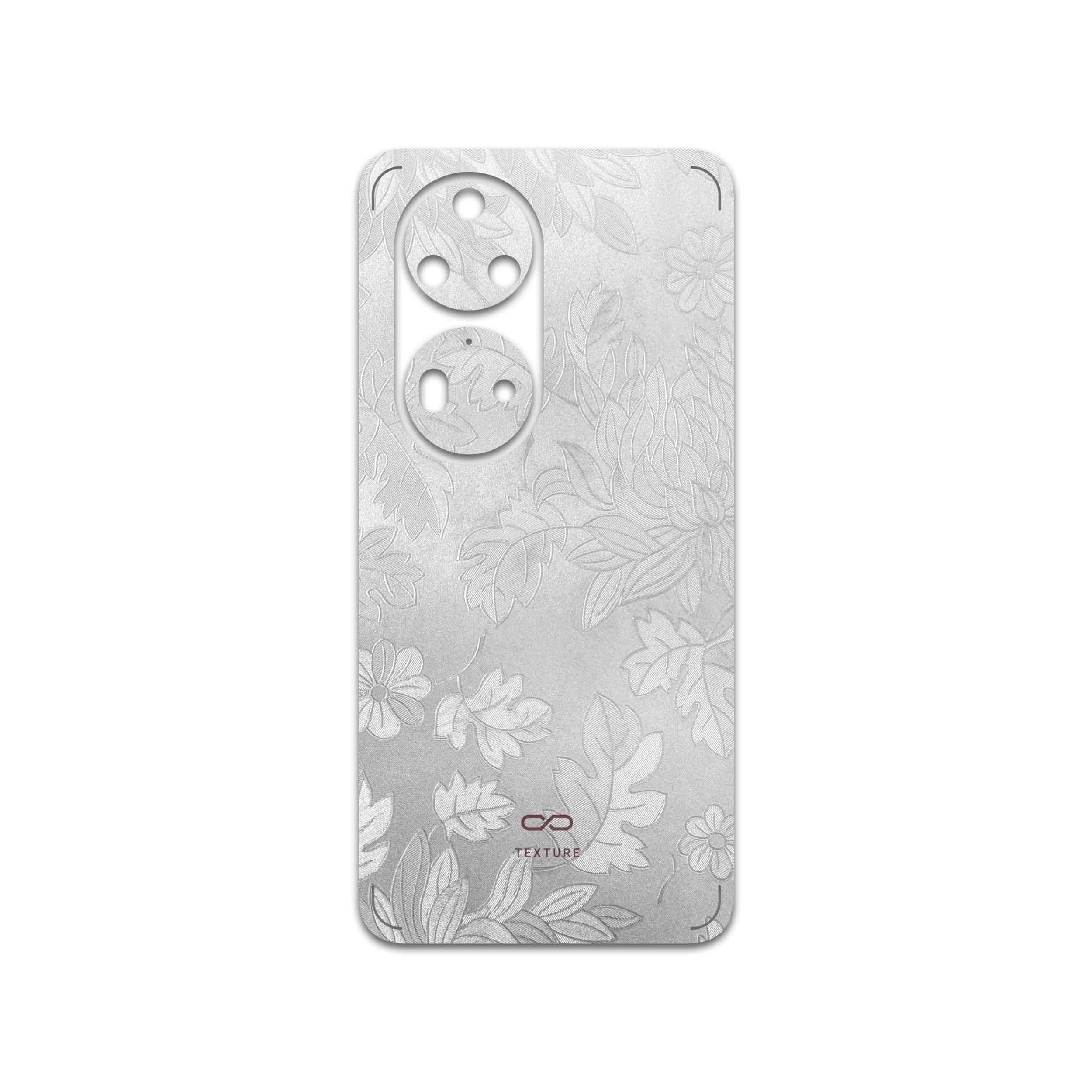برچسب پوششی ماهوت مدل Silver-Wildflower مناسب برای گوشی موبایل هوآوی P50 Pro