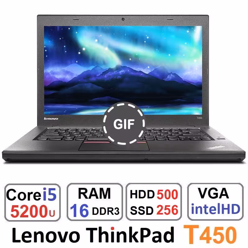 لپ تاپ لنوو Lenovo ThinkPad T450 Core i5 5200u رم16 و SSD256