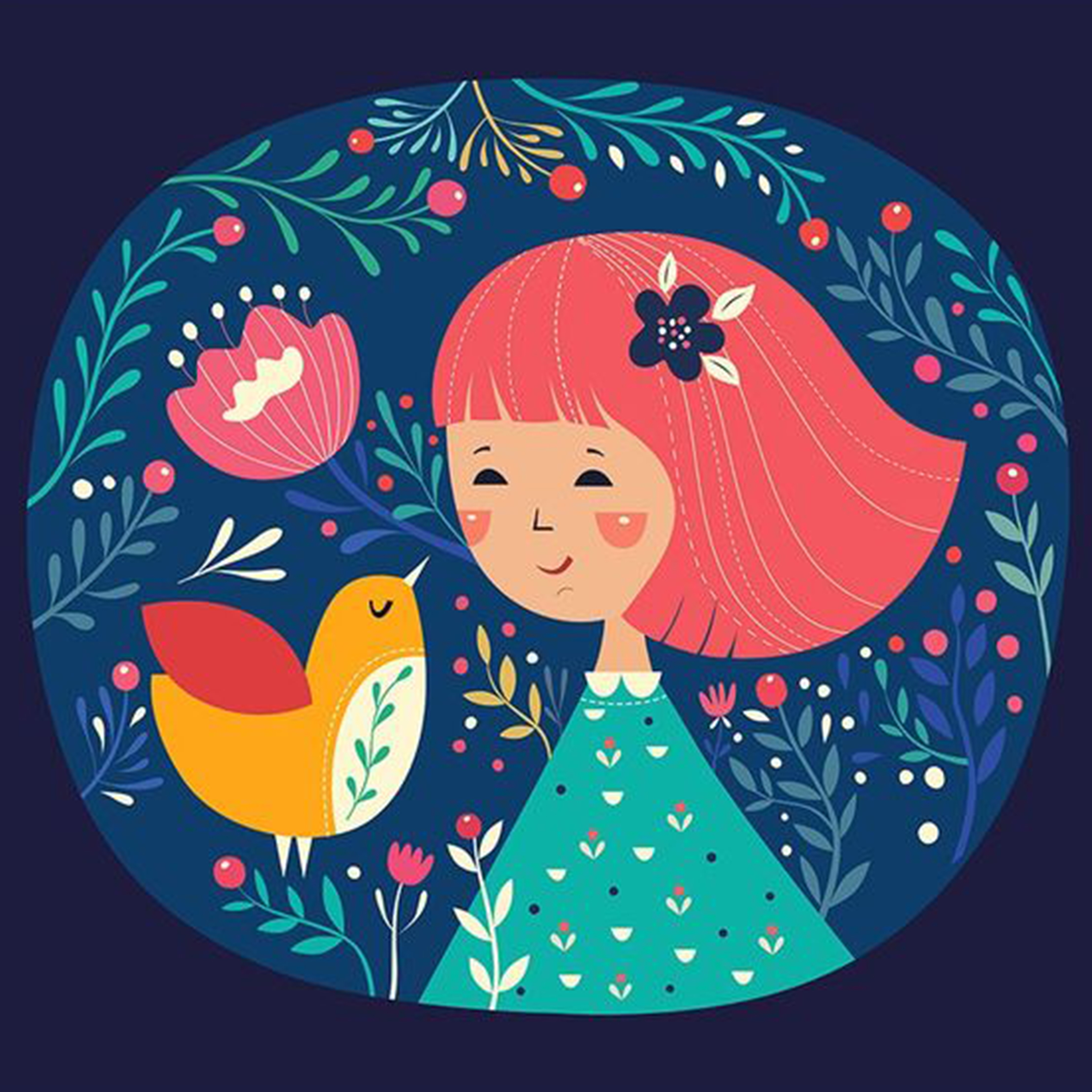 کاشی  طرح  تصویر سازی دختر فانتزی  کد 4088045