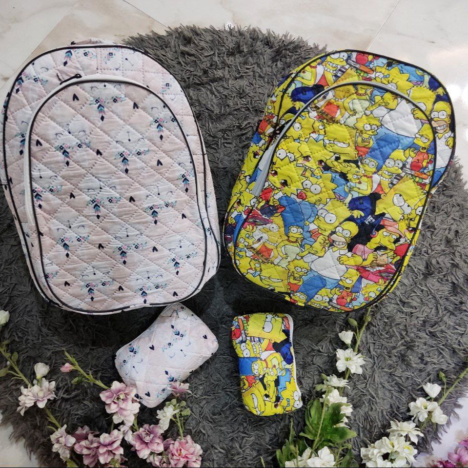 کوله پارچه ای جامدادی دار