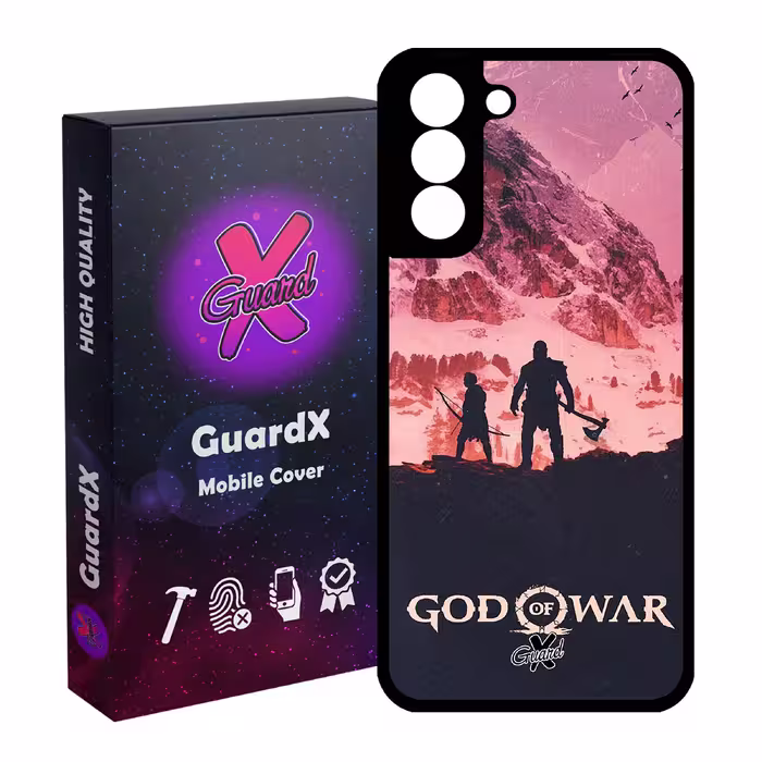 کاور گارد ایکس طرح God of War مدل Glass10075 مناسب برای گوشی موبایل سامسونگ Galaxy S21 FE