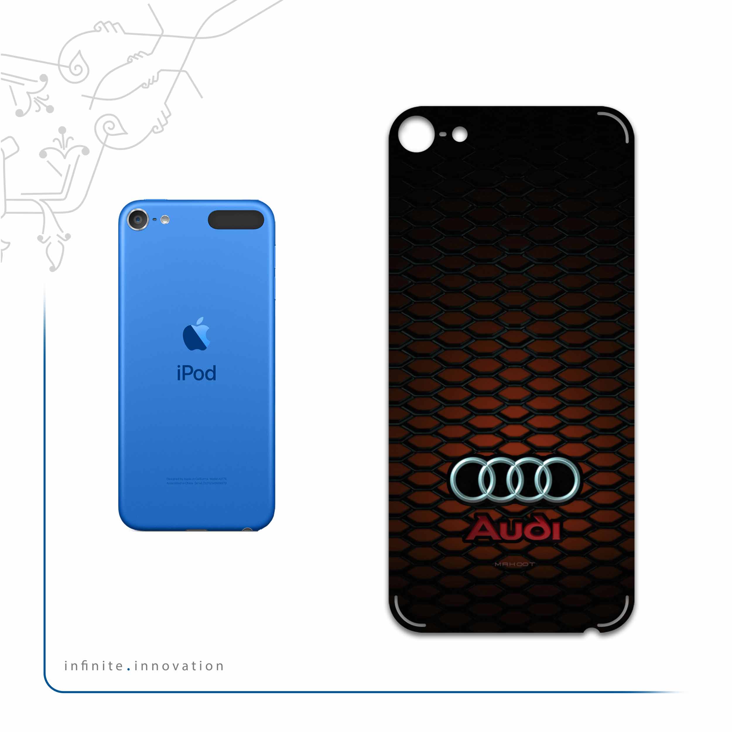 برچسب پوششی ماهوت مدل Audi-AG مناسب برای گوشی موبایل اپل iPod touch 6th generation