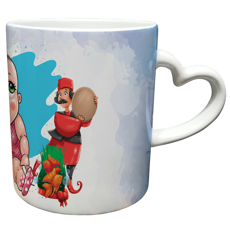 ماگ مدل دسته قلبی طرح عید نوروز کد 10