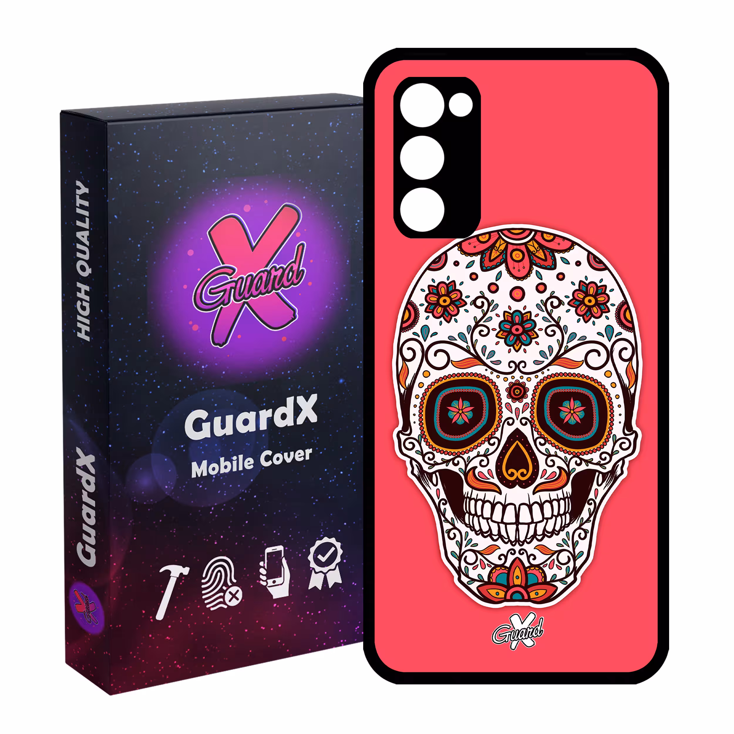 کاور گارد ایکس طرح Skull مدل Glass10116 مناسب برای گوشی موبایل سامسونگ Galaxy S20 FE