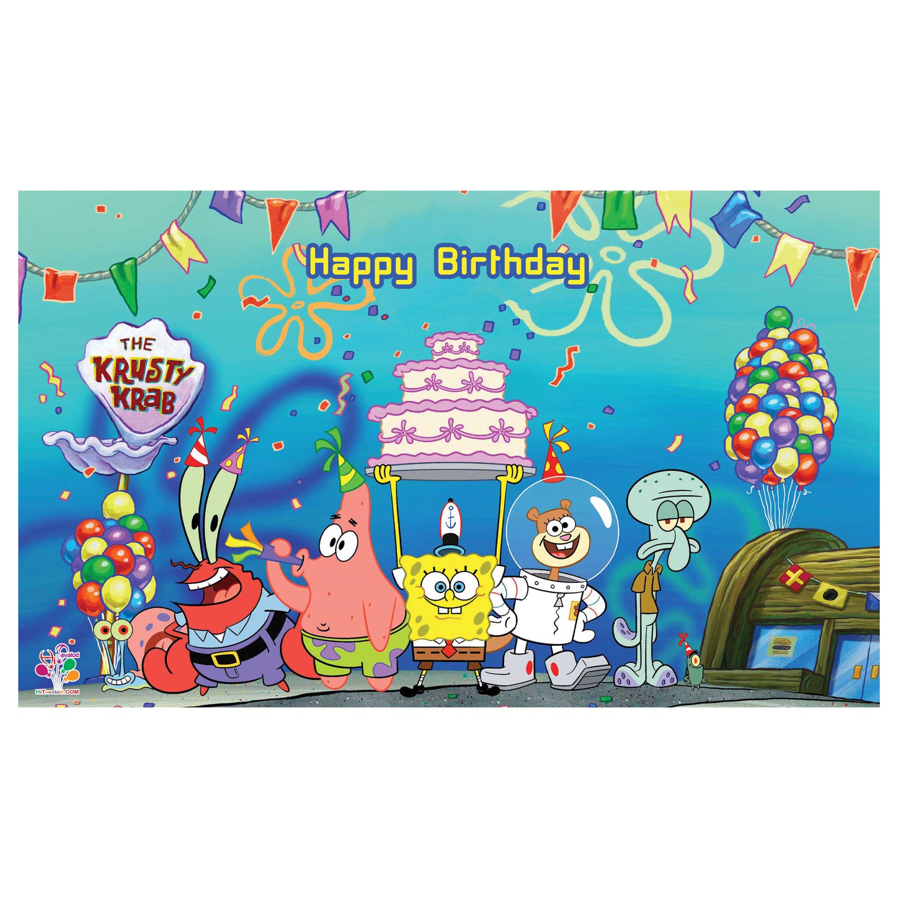  بنر تولد طرح باب اسفنجی کد 007