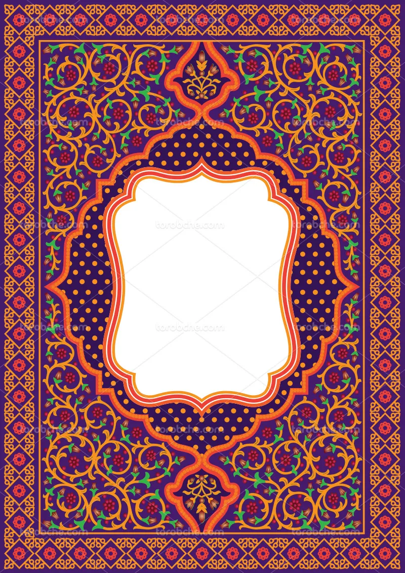 وکتور کادر سنتی قرمز رنگ | گرافیک با طعم تربچه