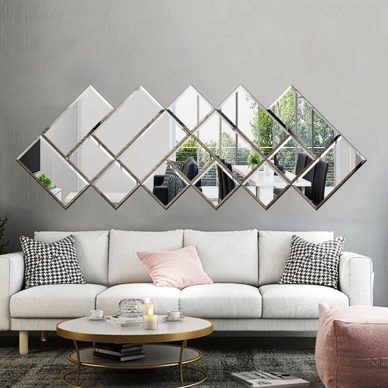 آینه دکوراتیو تجسم مدل SHAFAGH06-L - آینه و روشویی تجسم