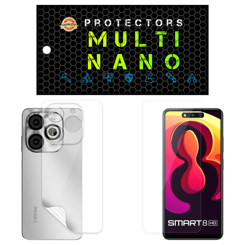 محافظ صفحه نمایش مولتی نانو مدل X-SFT مناسب برای گوشی موبایل انفینیکس Smart 8 HD به همراه محافظ پشت گوشی | کالا برتری