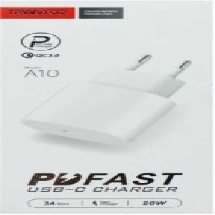 آداپتور شارژر ترانیو مدل TRANYOO A10 Head Charger FAST 20W PD QC3.0