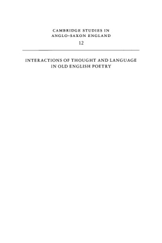 خرید و دانلود نسخه کامل کتاب Interactions of Thought and Language in Old English Poetry