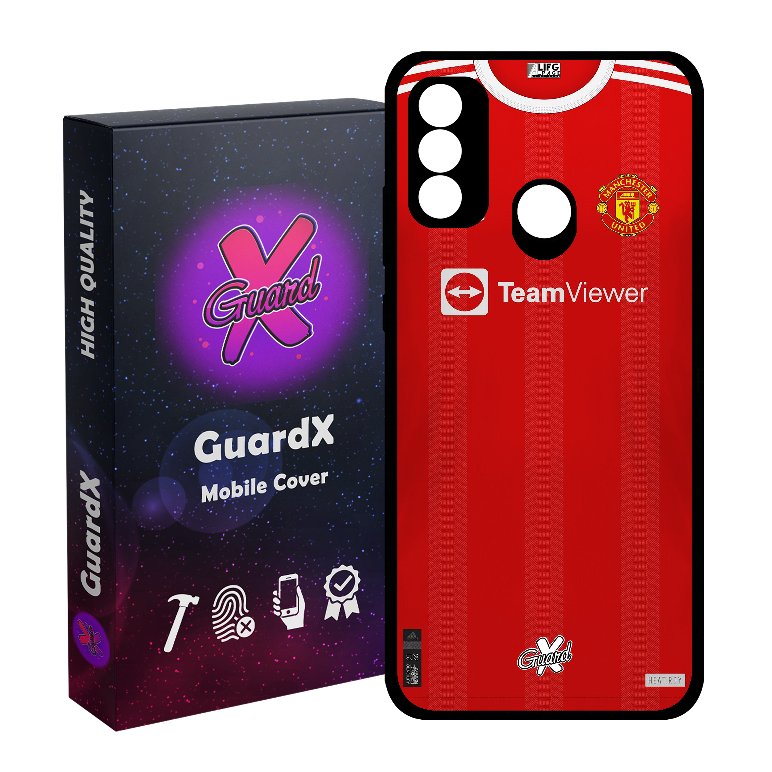 کاور گارد ایکس طرح منچستر یونایتد مدل Glass10376 مناسب برای گوشی موبایل هوآوی P Smart 2020