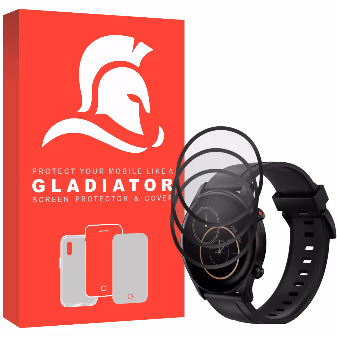 محافظ صفحه نمایش گلادیاتور مدل GWP3000 مناسب برای ساعت هوشمند هایلو Ls04 (Rs3) بسته سه عددی