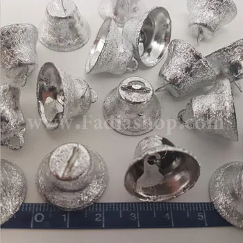 زنگوله تزئینی نقره ای سایز 2