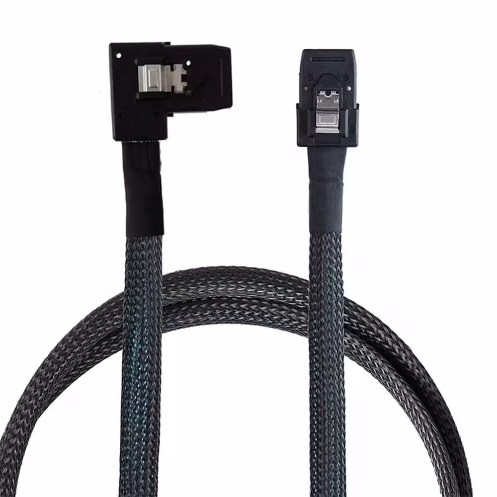 کابل تبدیل Mini SAS SFF-8087 به Mini SAS SFF-8087 مدل SM38 تخت 90 درجه - ایپکی