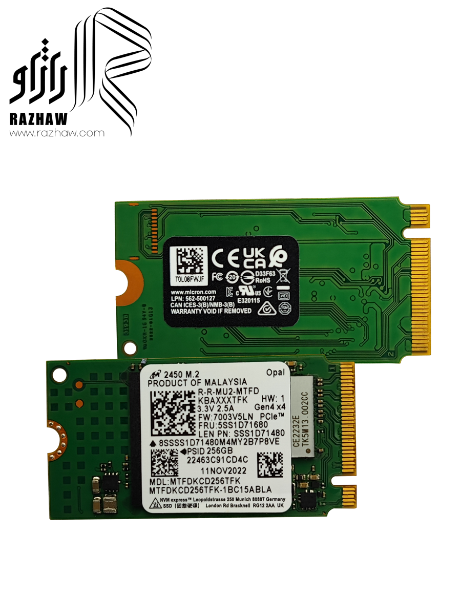 حافظه SSD سایز M2 2242 برند میکرون ظرفیت 256 گیگابایت