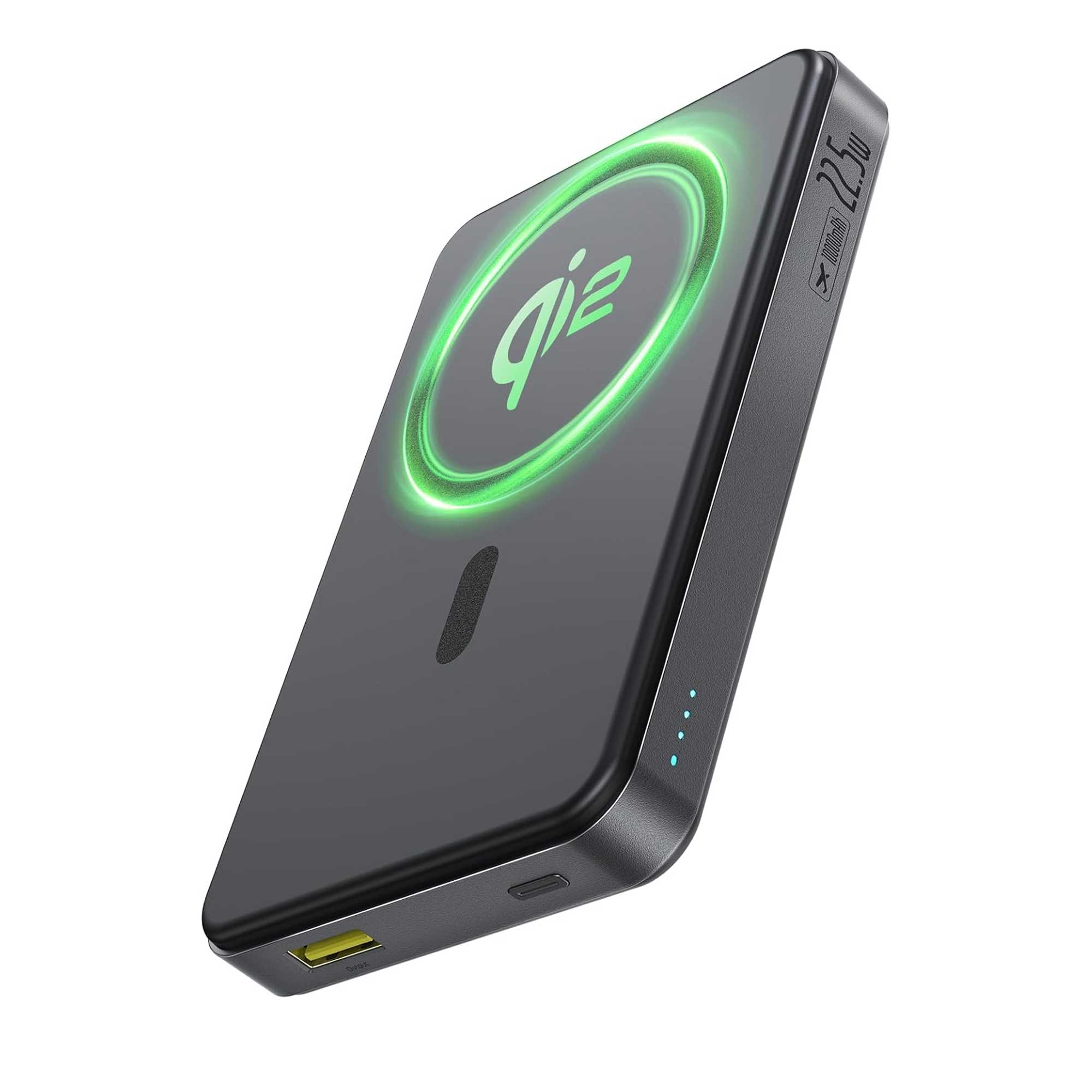 پاوربانک وایرلس مگنتی باسئوس مدل Airpow 2 Qi2 ظرفیت 10000 میلی آمپر ساعت توان 22.5 وات