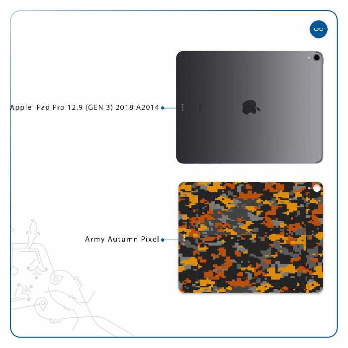برچسب پوششی ماهوت مدل Army-Autumn-pixel مناسب برای تبلت اپل iPad Pro 12.9 (GEN 3) 2018 A2014