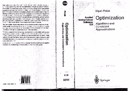 خرید و دانلود نسخه کامل کتاب Optimization: Algorithms and Consistent Approximations