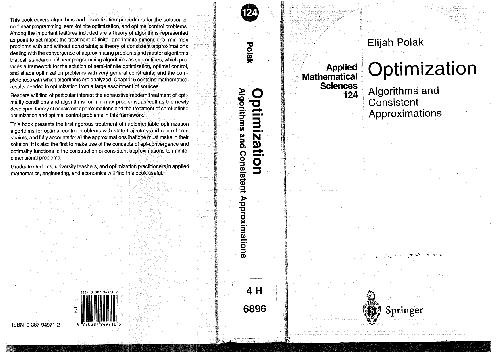 خرید و دانلود نسخه کامل کتاب Optimization: Algorithms and Consistent Approximations