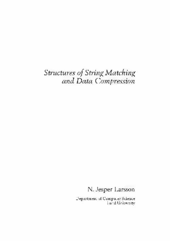 خرید و دانلود نسخه کامل کتاب Structures Of String Matching And Data Compression