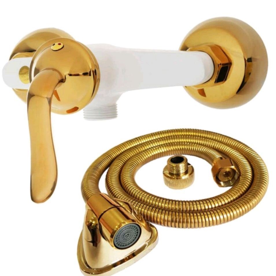 شیر  افتابه وشلنگ قاجاری سفید طلایی