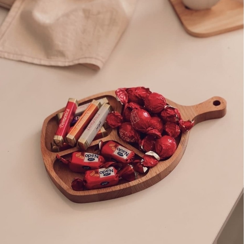 ظرف اردوخوری سه قسمتی  دسته راکتی چوب راش وارداتی 