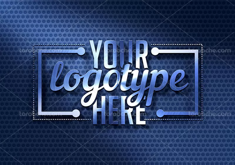 موکاپ افکت متن آبی | گرافیک با طعم تربچه