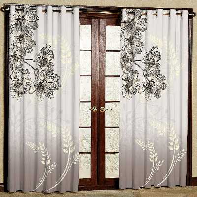 پرده مدل گل دار هازان پانچی کد 4248 سایز 140x200 سانتی متر