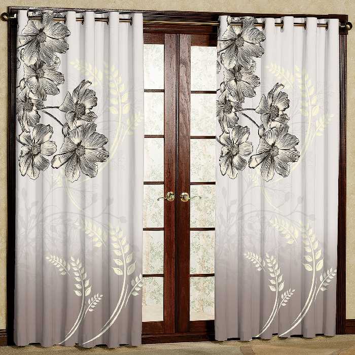 پرده مدل گل دار هازان پانچی کد 4248 سایز 140x200 سانتی متر