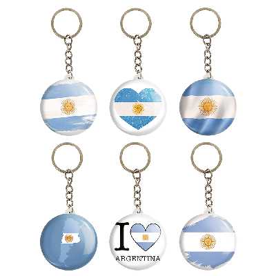 جاکلیدی خندالو مدل پرچم آرژانتین کد 1206B مجموعه 6 عددی