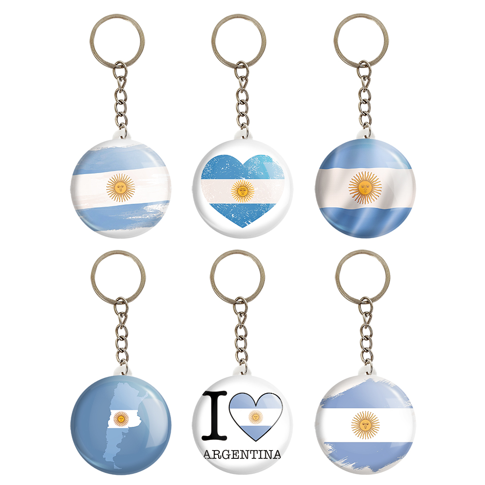 جاکلیدی خندالو مدل پرچم آرژانتین کد 1206B مجموعه 6 عددی