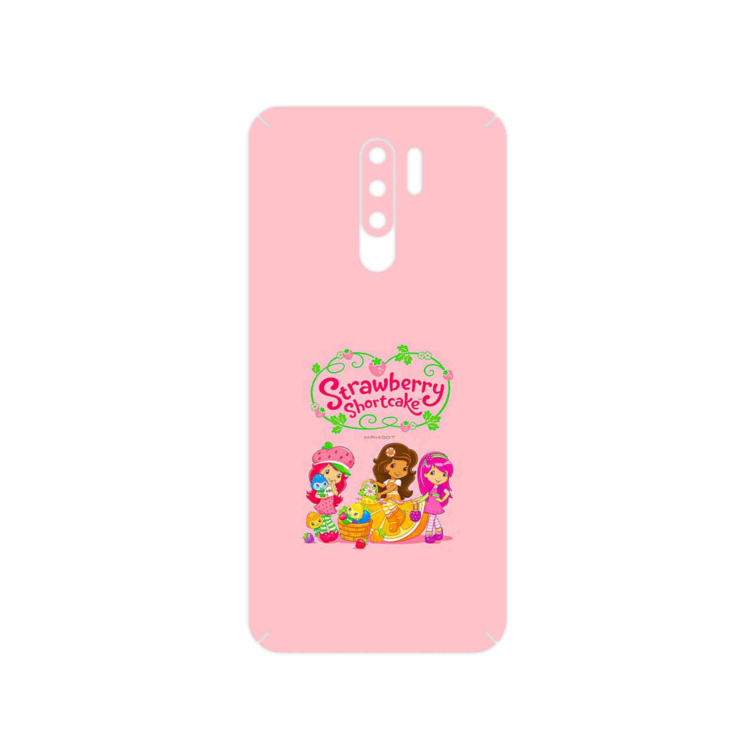 برچسب پوششی ماهوت مدل Strawberry Shortcake مناسب برای گوشی موبایل شیائومی Redmi 9