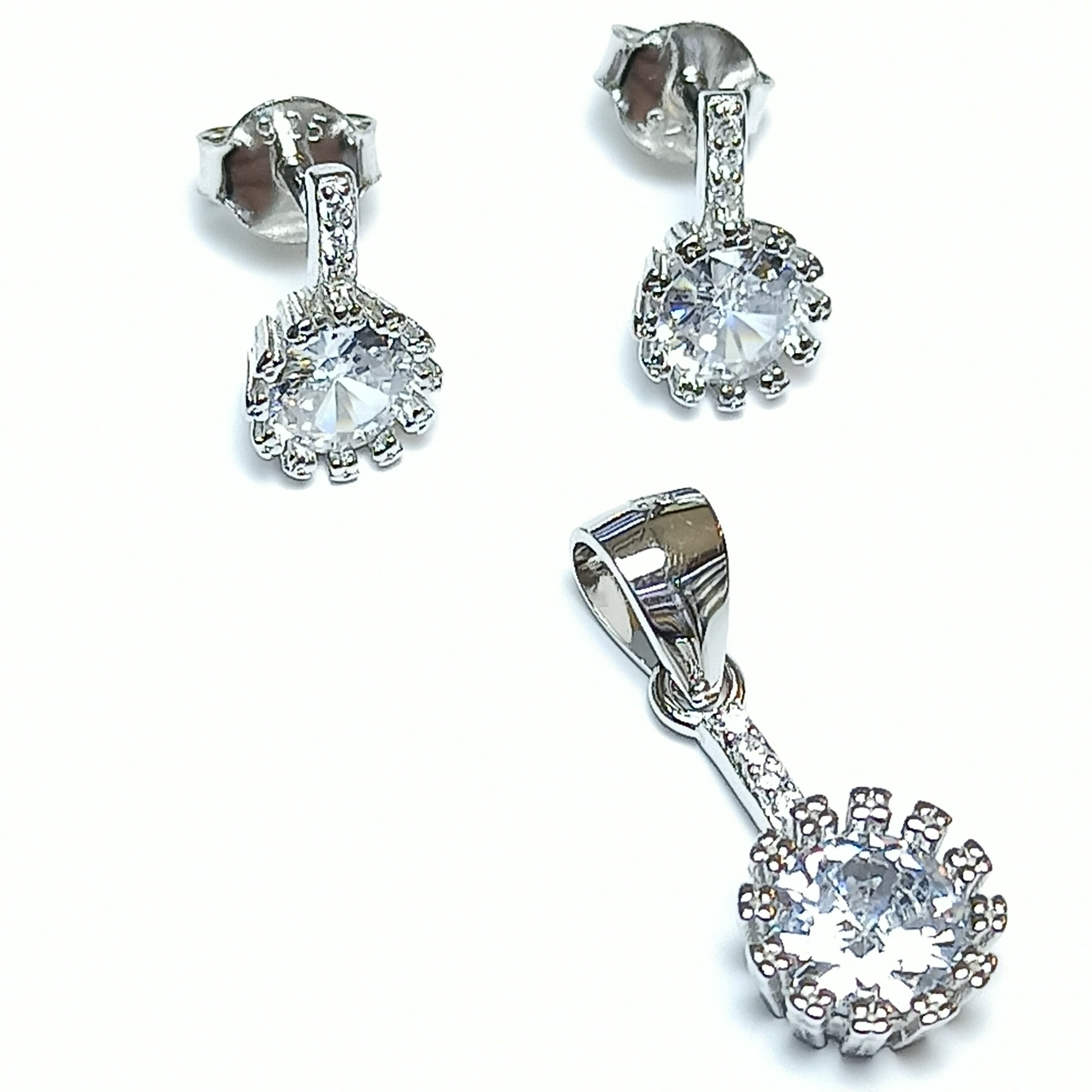 نیم ست نقره جواهری آبکاری رادیوم 13