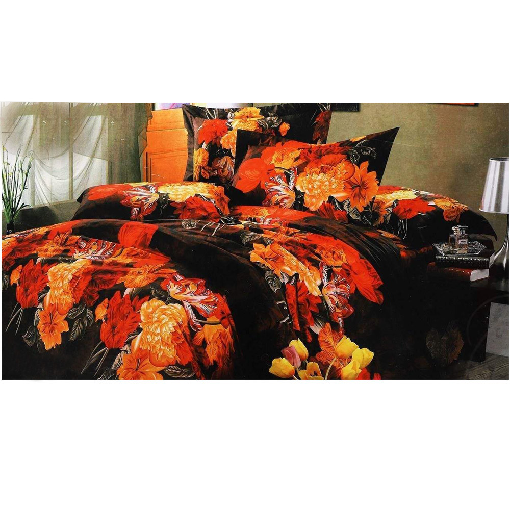 سرویس خواب مدل گلهای پاییزی دونفره 5 تکه