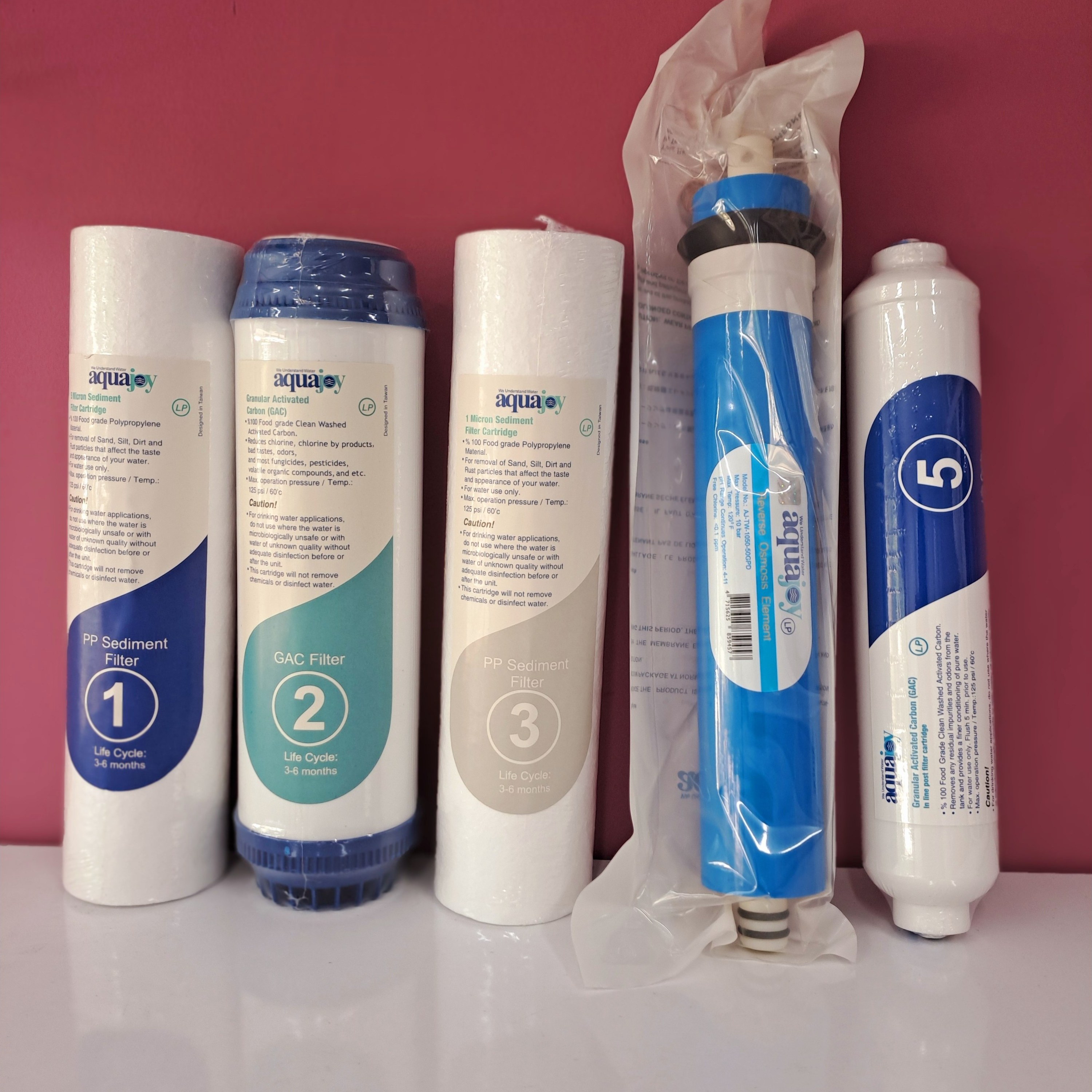 پک کامل فیلتر  تصفیه آب خانگی آکواجوی مدل LP (بسته 5 عددی)