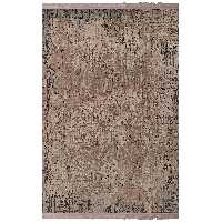 فرش ماشینی زمرد مشهد طرح پتینه مدل AN008 زمینه کرم