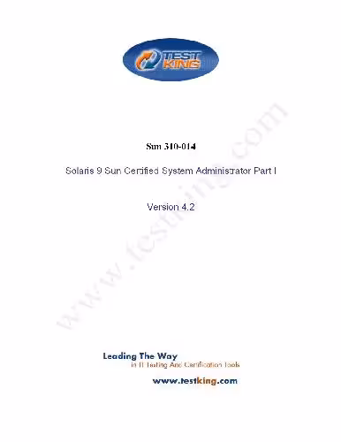 خرید و دانلود نسخه کامل کتاب Test King - Solaris 9 Sun Certified System Administrator Part I - 310-014 4 2