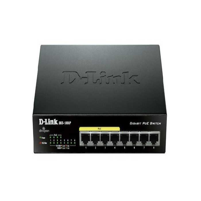 سوییچ غير مديريتي 8 پورت D-Link مدل DGS-1008P - فروشگاه اینترنتی طیف سنتر