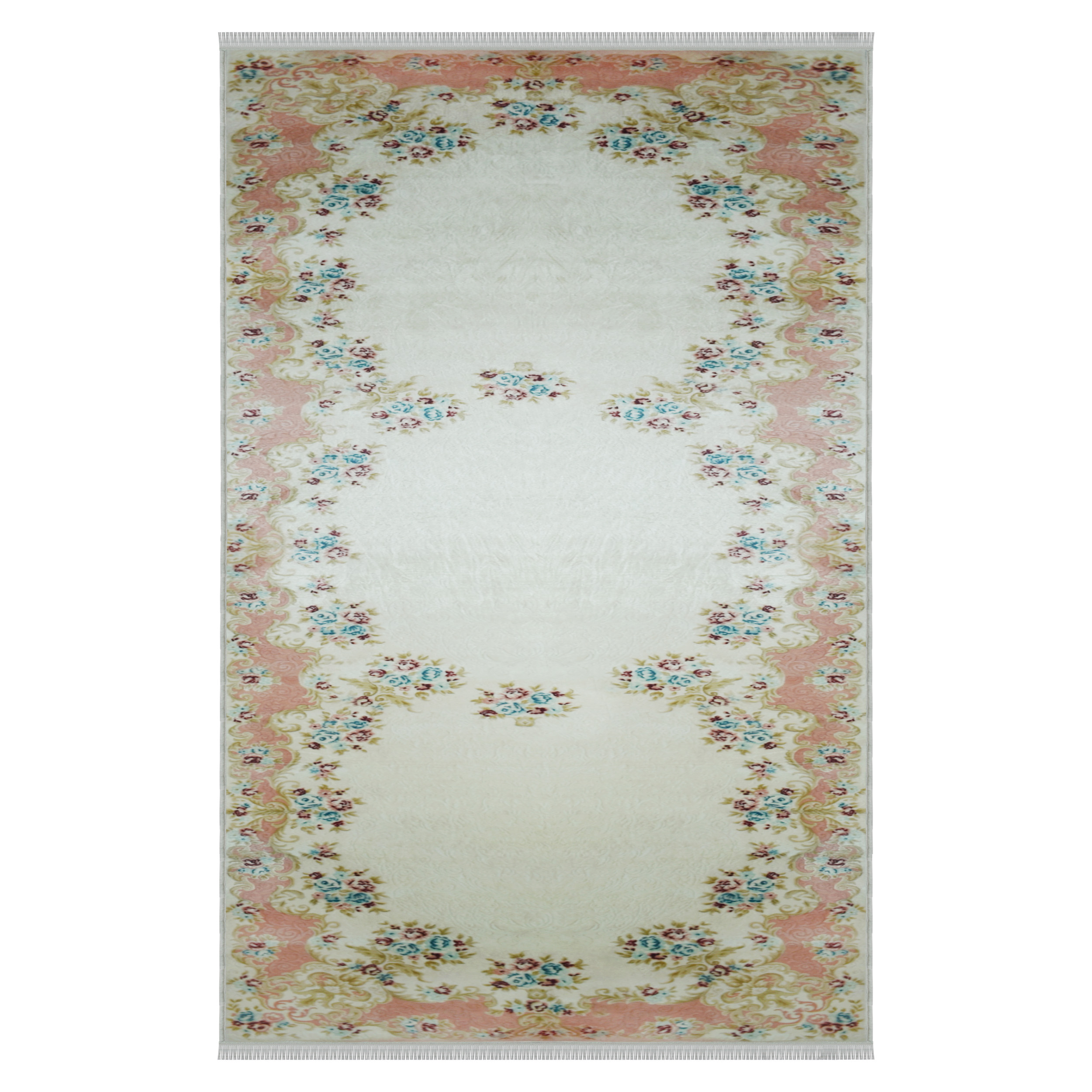 فرش ماشینی کد 2155 زمینه کرمی