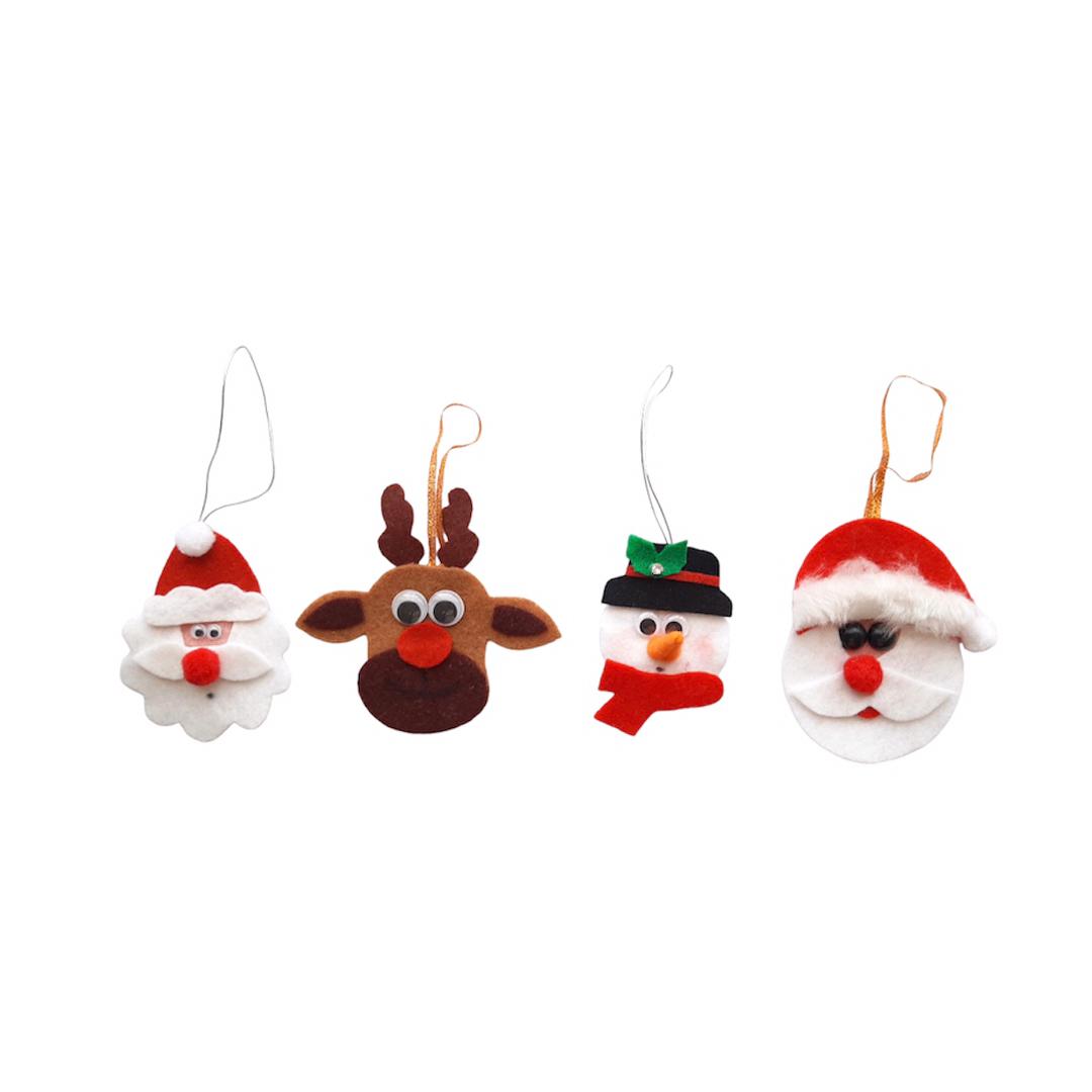 آویز تزیینی مدل کریسمس و بابانویل مجموعه 4 عددی