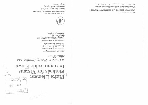 خرید و دانلود نسخه کامل کتاب Finite Element Methods for Viscous Incompressible Flows: A Guide to Theory, Practice, and Algorithms (Computer Science and Scientific Computing)